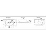 Раковина CeramaLux подвесная/накладная 400х215х100 полукруглая белый глянец правая 78204R