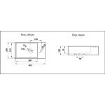 Раковина CeramaLux подвесная 405х200х100 прямоугольная белый глянец левая 9048DL