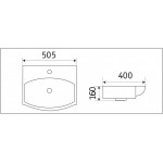 Раковина CeramaLux подвесная 505х400х160 прямоугольная белый глянец 78014C