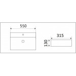 Раковина CeramaLux накладная/подвесная 550х315х130 прямоугольная белый глянец 7836