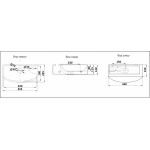 Раковина CeramaLux подвесная/накладная 455х255х130 прямоугольная белый глянец левая 7946L