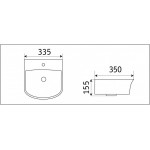Раковина CeramaLux подвесная 335х350х155 прямоугольная белый глянец 78369
