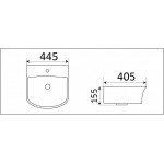 Раковина CeramaLux подвесная 445х405х155 прямоугольная белый глянец 78369