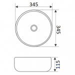 Раковина CeramaLux накладная 345х345х115 круглая черный матовый 7078DMB