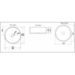 Раковина CeramaLux накладная 365х365х140 круглая белый/золото C1055-1