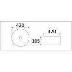 Раковина CeramaLux накладная 420х420х165 круглая бело-серая C1056