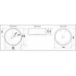 Раковина CeramaLux накладная 420х420х165 круглая бело-серая C1056