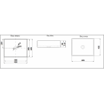 Раковина CeramaLux накладная 405х405х110 квадратная черный матовый 1305MB