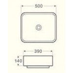 Раковина CeramaLux накладная 500х390х140 прямоугольная черный матовый 2105