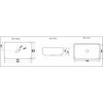 Раковина CeramaLux накладная 500х390х140 прямоугольная черный матовый 2105