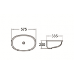 Раковина CeramaLux встраиваемая снизу 575х385х200 овальная белая 540QA
