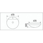 Раковина CeramaLux накладная 470х470х160 круглая белая 7067A
