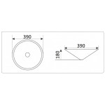 Раковина CeramaLux встраиваемая снизу 390х390х180 круглая белая NYJ848/1