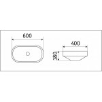 Раковина CeramaLux накладная 610х400х190 овальная черный матовый 5006CMB