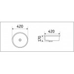 Раковина CeramaLux встраиваемая снизу 420х420х170 круглая белая 540P