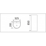 Раковина-моноблок CeramaLux напольная 325х285х850 полукруглая белая PB1017