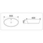 Раковина CeramaLux накладная 555х400х110 овальная белый глянец 9436