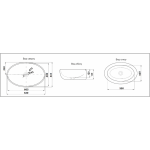 Раковина CeramaLux накладная 620х415х140 овальная белый глянец 9433