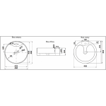 Раковина CeramaLux накладная 460х460х150 круглая белый глянец 9008В