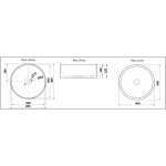 Раковина CeramaLux накладная 405Х405х120 круглая белый глянец 9011