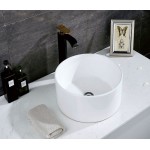 Раковина CeramaLux накладная 405Х405х120 круглая белый глянец 9011