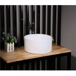 Раковина CeramaLux накладная 405Х405х120 круглая белый глянец 9011