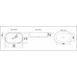 Раковина CeramaLux накладная 565х350х145 овальная белый глянец 9025-1