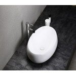 Раковина CeramaLux накладная 600х400х150 овальная белый глянец 9030А