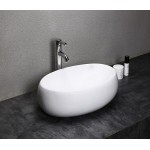 Раковина CeramaLux накладная 600х400х150 овальная белый глянец 9030А