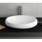 Раковина CeramaLux накладная 600х400х150 овальная белый глянец 9030А