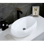 Раковина CeramaLux накладная 600х400х150 овальная белый глянец 9030А