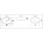 Раковина CeramaLux накладная 480Х340Х140 овальная белый глянец 9030В