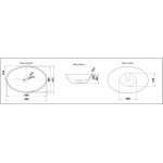 Раковина CeramaLux накладная 630х415х160 овальная белый глянец D1104