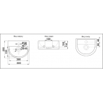 Раковина CeramaLux подвесная 300х255х110 полукруглая белый глянец 7781