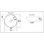 Раковина CeramaLux накладная 415х415х140 круглая черный матовый 104MB