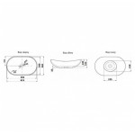 Раковина CeramaLux накладная 615х360х155 овальная серебро 7811АSS
