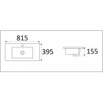 Раковина CeramaLux врезная 815х395х155 прямоугольная белый глянец 9393-80
