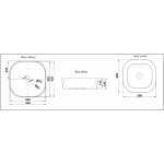 Раковина CeramaLux накладная 420х420х145 квадратная текстурная белый/серебро D1301H021