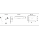 Раковина CeramaLux накладная 500х400х145 прямоугольная белая ободок хром D1302H011