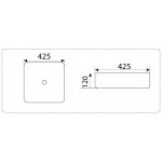 Раковина CeramaLux накладная 425х425х120 квадратная текстурная черный глянец D1305H004