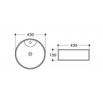 Раковина CeramaLux накладная 430х430х130 круглая белая с золотым ободком D1306H011