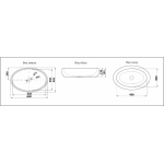 Раковина CeramaLux накладная 600х405х155 овальная белый/хром с узором 262