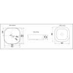 Раковина CeramaLux накладная 415х415х140 квадратная белый/черный 360