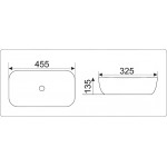 Раковина CeramaLux накладная 455х325х135 прямоугольная текстурная серебро D1333H009