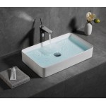 Раковина CeramaLux накладная 605х350х110 прямоугольная белый глянец 9396 Раковина CeramaLux накладная 605х350х110 прямоугольная белый глянец 9396