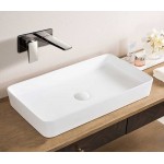 Раковина CeramaLux накладная 605х350х110 прямоугольная белый глянец 9396 Раковина CeramaLux накладная 605х350х110 прямоугольная белый глянец 9396