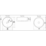 Раковина CeramaLux накладная 410х410х180 круглая белый глянец 7031B
