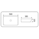 Раковина CeramaLux накладная 560х385х125 прямоугольная белый глянец 78431