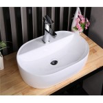 Раковина CeramaLux накладная 610х415х125 овальная белый глянец D1346 Раковина CeramaLux накладная 610х415х125 овальная белый глянец D1346