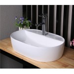 Раковина CeramaLux накладная 610х415х125 овальная белый глянец D1346 Раковина CeramaLux накладная 610х415х125 овальная белый глянец D1346